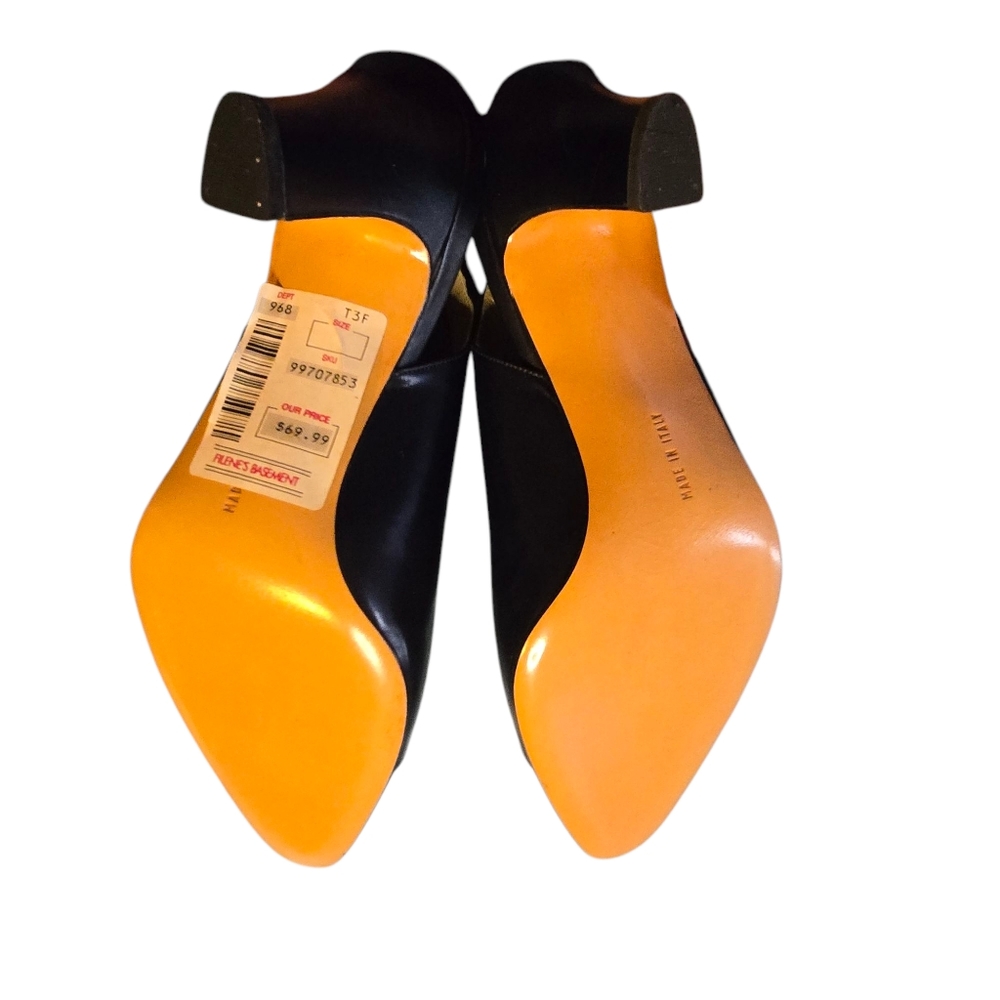 Vintage Salvatorre Ferragamo Blue W/Black Patent Leather Toe Heels Size 8.5C - Picture 10 of 10